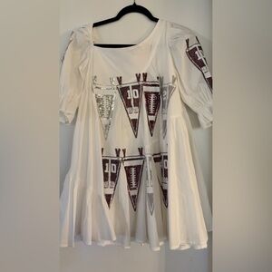 White Dress with Sequin Pennant Design